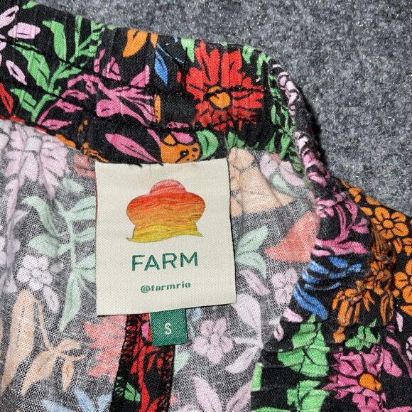 Farm Rio Shorts Womens Size S Tropical Garden Linen Blend  Beach Casual Vacation - Picture 2 of 11